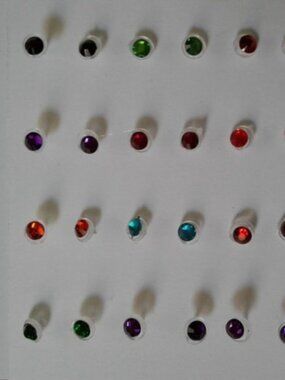 earrings studs 12 pairs color assortment random colors